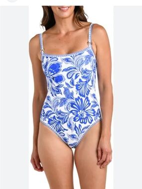 La Blanca Botanical Brocade One Piece Swimsuit, size 10, NWOT